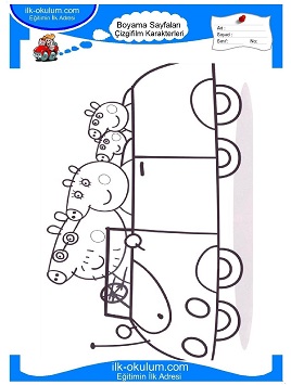 Çocuklar İçin Peppa Pig Boyama Sayfaları 